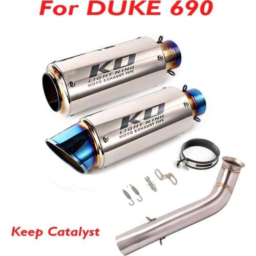 For DUKE 690 Motorcycle Exhaust Muffler Escape Middle Link Tube Connect Pipe Slip on Exhaust System for KTM 690 DUKE 690