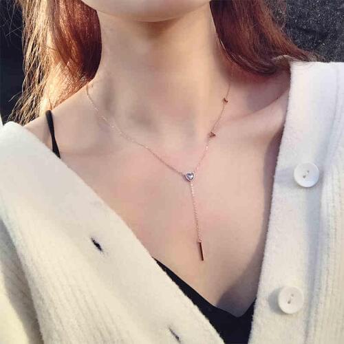 Love letter Pendant Necklace Titanium Steel Fashion Trendy Women Jewelry Valentines day Gift
