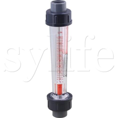 1.02 x 7.87 inch Plastic Metal 16-160L/H Plastic Tube Type Liquid Water Rotameter LZS-15 Flow Meter