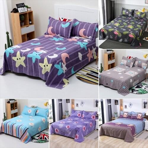 1pcs Fashion Soft Brushed Bed Cover Pillowcase Non-slip Wedding Bed Skirt Queen Sheets Size King Bed Size
