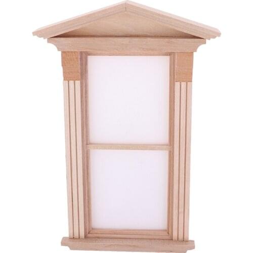 1PC 1/12 Dollhouse Miniature Two Panel Wooden Door Window Primary Colors DIY Dollhouse Furniture Accessories