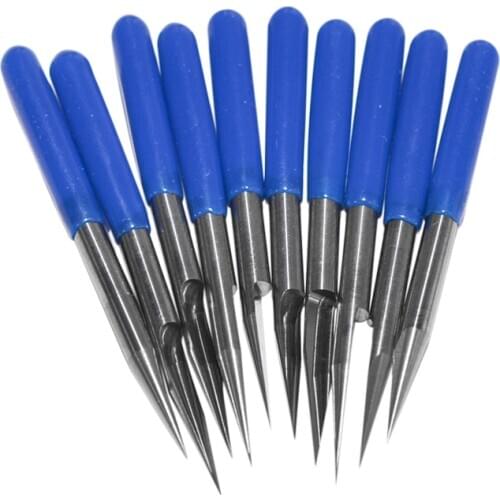 10Pcs/Set 33mm Carbide PCB Engraving Bits CNC Router Tool 15 Degree 0.3mm Wholesale Price
