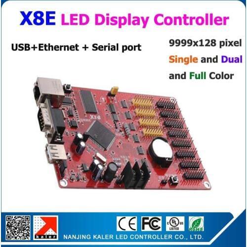 10pcs a lot wholesale price Kaler X8E asynchronous controller for running text led sign board support full color 64x9999 pixel