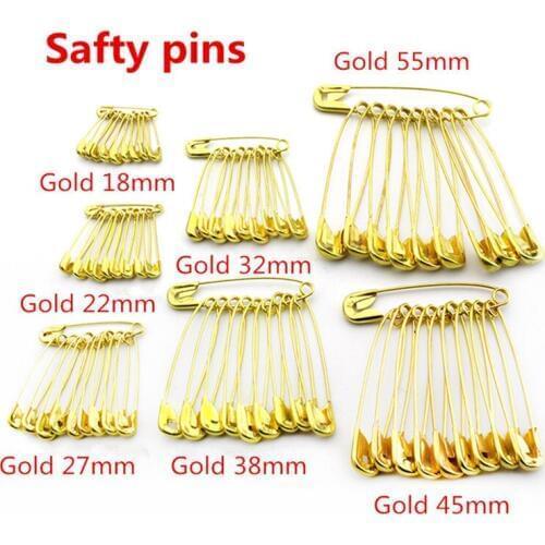 1000pcs Gold Safty Pins for Garment Tags Strings/Cords Use DIY Clothes Accessories Pins Lenth 18mm-55mm Free Shipping
