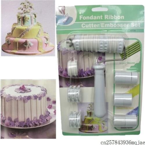 20 sets Cake Decorating Tools Fondant Ribbon Cutter Embosser Roller Cake Tools for Kitchen Accessories