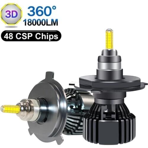 48 CSP 8 Sides H11 H7 Led Car Headlights Bulbs 6000K H8 H1 HB3 9005 HB4 9006 180W 3D 360 degree Automotive Fog Lights Auto Lamp