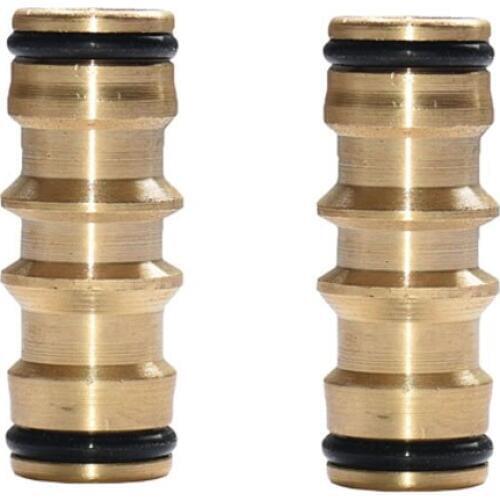 5/8 " Brass Bidirectional Quick Connect 2-way Hose Maintenance Tool Adapter Garden Irrigation Connector 25Pc