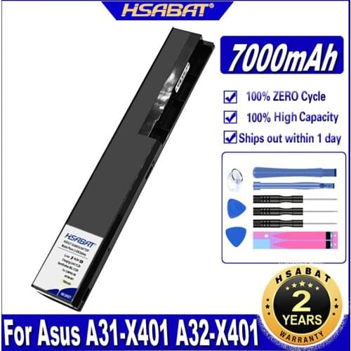 HSABAT A32-X401 7000mAh Laptop Battery for ASUS X301 X301A X401 X401A X501A A31-X401 A41-X401 A42-X401 Batteries