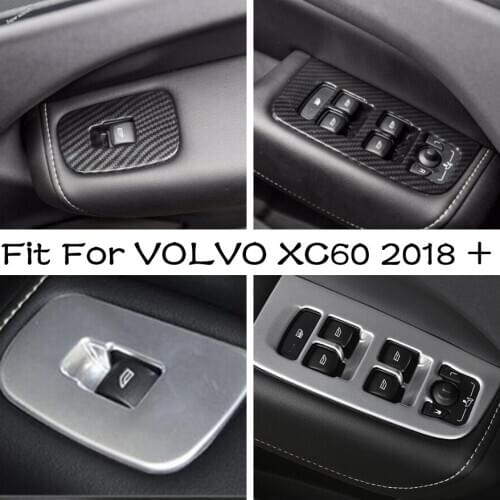 Lapetus Accessories Inner Door Armrest Window Lift Button Panel Cover Trim 4 Pcs Left-hand Drive For Volvo XC60 2018 - 2021 ABS