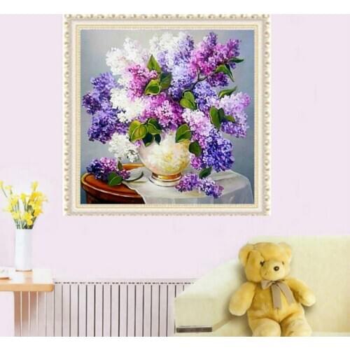 New Full Paste Round Diamond Diamond Painting Lavender Cross Stitch Vertical Paste Painting Living Room Decoration Supplies