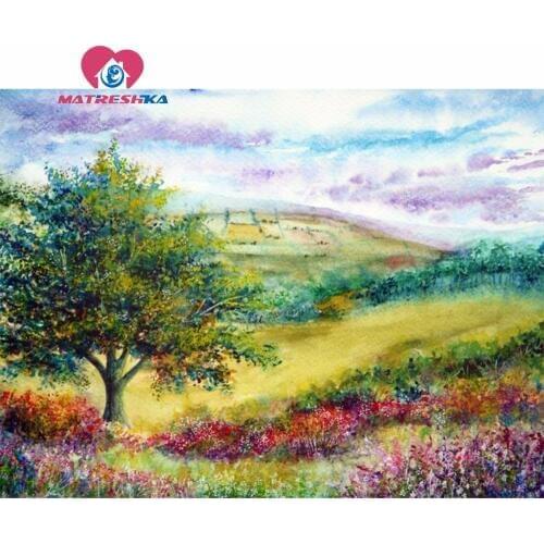 Diamond embroidery full scale landscape 5d diy diamond painting full drill resin pictures with rhinestones mosaic pattern gifts