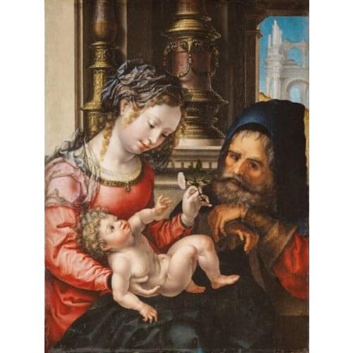Free shipping religious figures baby flower women canvas prints oil painting classical printed on canvas decoration picture