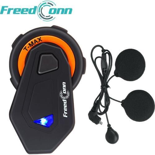 Freedconn T-max Motorcycle Intercom Helmet Bluetooth Headset 6 Riders Pairing Talking FM Radio Bluetooth 4.1 Waterproof 1000M