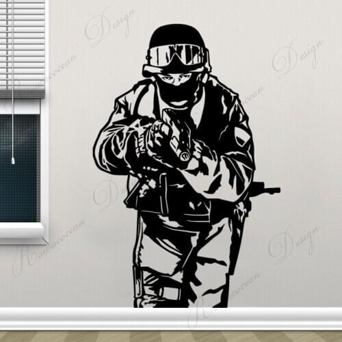 Counter Terrorism Force Swat Team Wall Sticker Vinyl Home House Decoration Boy Room Playroom Wall Decals Removable Wallpape4251