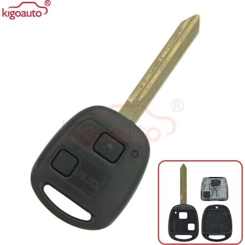 Denso(not Valeo) Kigoauto 2 Buttons Keyless Entry Fob Remote Key for Toyota RAV4 Corolla Yaris 433MHZ 4D67 Chip TOY47 Blade