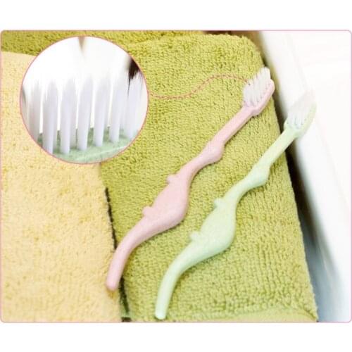 Baby Toothbrush Natural Wheat Straw Cartoon Toddler Children Newborn Oral Care