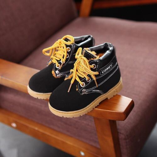 Ainyfu Childrens Martin Boots For Girls Boys Warm Snow Boots New Kids Winter Fashion Casual Plush Baby Toddler Shoes A776