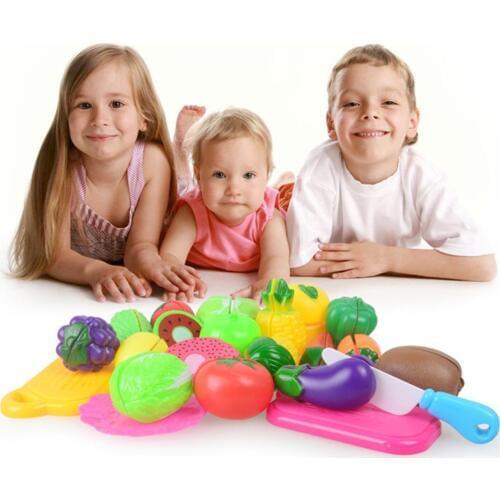 Child Kids Reusable Pretend Role Play Cooking Fruit Vegetable Food Cutting Toys for children Girlls gift