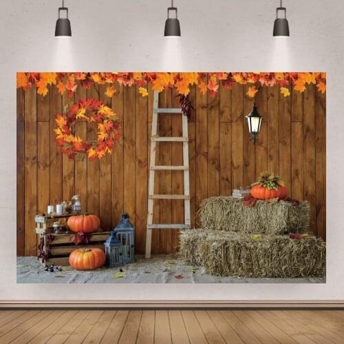 Haystack Pumpkin Autumn Harvest Season Photography Backgrounds Birthday Family Party Backdrops Custom Banner Photo Studio Poster