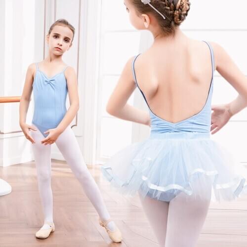 Gymnastics Leotard Low Back Camisole Leotard Princess Seam Cotton Girls Ballet Leotards Classic Suit Dance Leotards Swimsuit