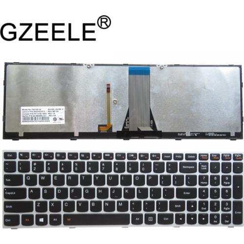 GZEELE US English Backlit Silver Keyboard for Lenovo G50 Z50 B50-30 G50-70A G50-70H G50-30 G50-45 G50-70 G50-70m Z70-80