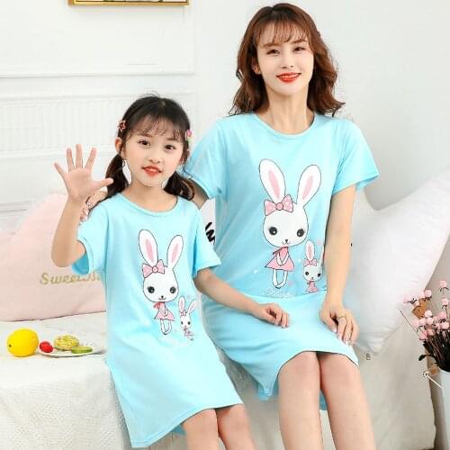 Cotton Nightdress Little Teen Girl Pajamas Dresses Children Cartoon Summer Nightgown Home Clothes Kids Sleepwear For Baby Girls