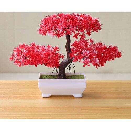 Artificial Plant Artificial Flower Home Decor Bonsai Tree Pot Plant Fake Flower Potted Ornament For Home Room Garden Decoration