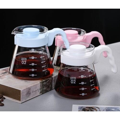 High Borosilicate Glass Coffee Set 600ml Services Sharing Pot Hand Made Drip Coffee Percolators Kettle Afternoon Tea Pitcher
