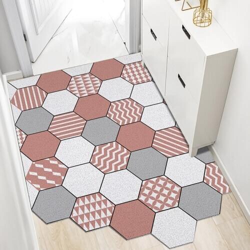 Simple Modern Style Door Mat Carpet Living Room Bedroom Floor Geometric Pattern Door Mat Non-slip Waterproof Custom Mats Carpet