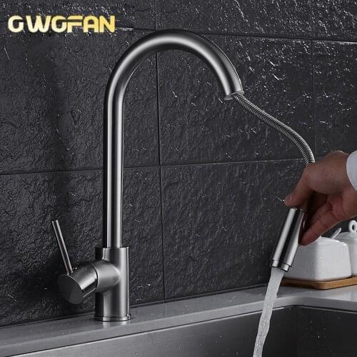Kitchen Faucet Kitchen Sink Faucet Single Lever Brushed Nickel Swivel 360 Degree Water Tap Hot and Cold Water Mixer N22-039