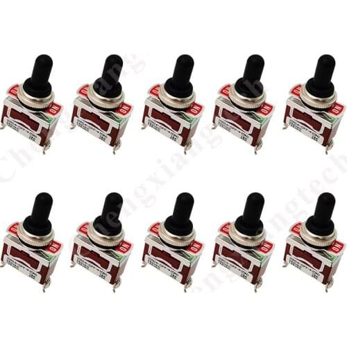 Heavy Duty 3 Pin (ON) OFF(ON) Momentary Rocker Toggle 15A 250V 20A 125V DPDT Shaft Switch Waterproof Boot Cap Cover- 10 pcs/lot