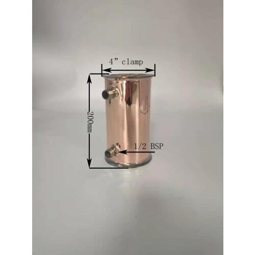 Copper clamp Distiller Condenser，Clamp4" (102mm) OD119mm Copper Condenser，9 pieces .Dephlegmator, Refluxof 14 copper tubes