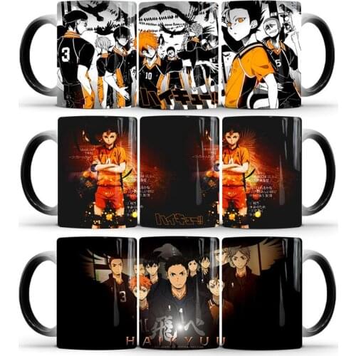 Cartoon Anime Haikyuu Color Changing Coffee Mug Cup Magic Ceramic Cups Tea Milk Cups Coffee Mugs Drinkware