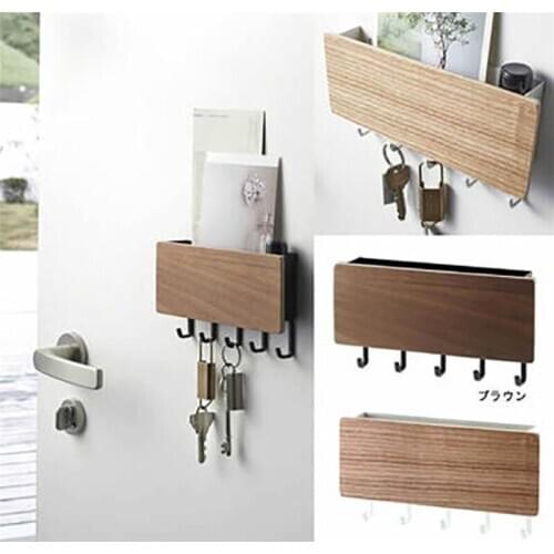 10pcs/lot Wall-hung Type Wooden Decorative Wall Shelf Sundries Storage Box Prateleira Hanger Organizer Key Rack Wood Wall Shelf