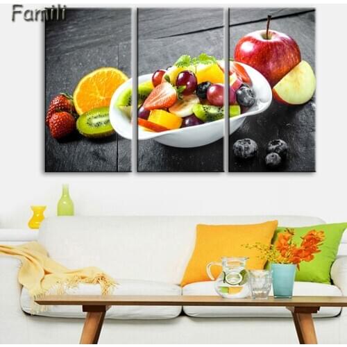 Wall Art Canvas Paintings Fruits 3 Panel Dropship Print Home Decor Wall Hangings For Living Room Kitchen No Frame