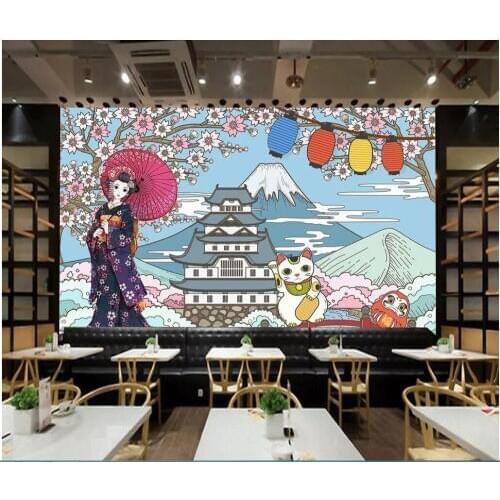 3d photo wallpaper custom mural Japanese kimono beauty restaurant sushi living room wall 3d wall murals wallpaper for walls 3 d