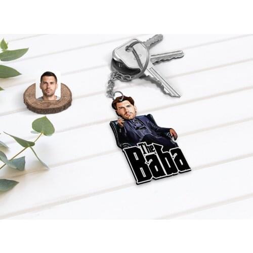 Personalized Custom Godfather Godfather Caricature Of Wood Anahtarlık-8 Special Design Friends Lovers Gift Beautiful Memories Office decoration