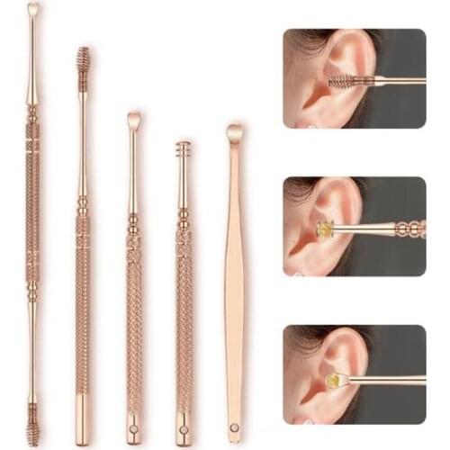 New 30 sets/lot Ear Wax Pickers Cleaner Ear Wax Removal Tools LED Flashlight Tool Set Ear Picks Wax Removal Tweezers