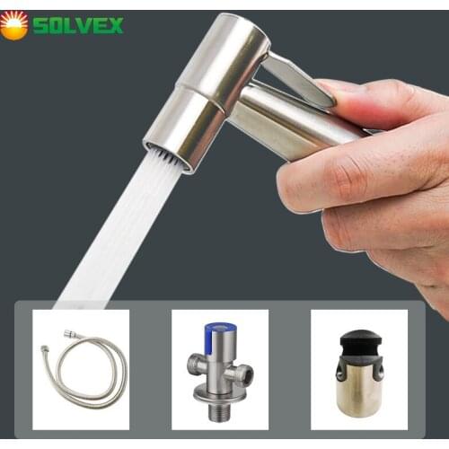 Handheld Toilet bidet sprayer set Kit Stainless Steel Hand Bidet faucet for Bathroom hand sprayer shower head self cleaning