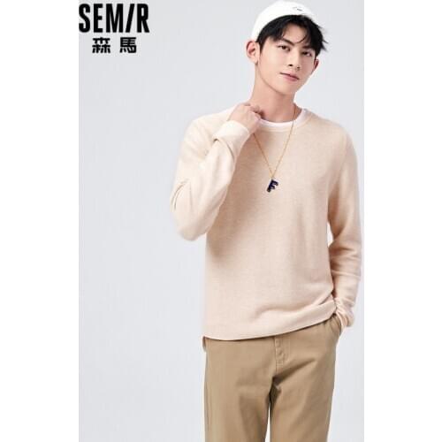 SEMIR Sweater Men O Neck Knit Sweater 2021 New Spring MenS Inner Layering And Wearing Basic Japanese Tops