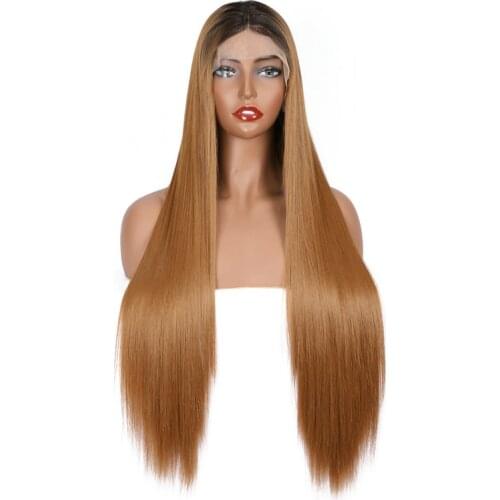 Dark Brown Colored Wig Long Straight Lace Front Wig Synthetic Wig For Black Women With Baby Hair Cosplay Wigs Natural Hairline