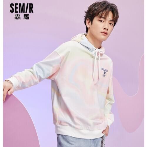 SEMIR Sweatshirt Men And Women 2021 Spring New Hit Color Brand Tie-Dye Gradient Hoodie Couple