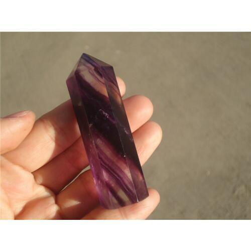 TOP!!75g Rare NATURAL Amethyst Fluorite QUARTZ CRYSTAL WAND POINT HEALING