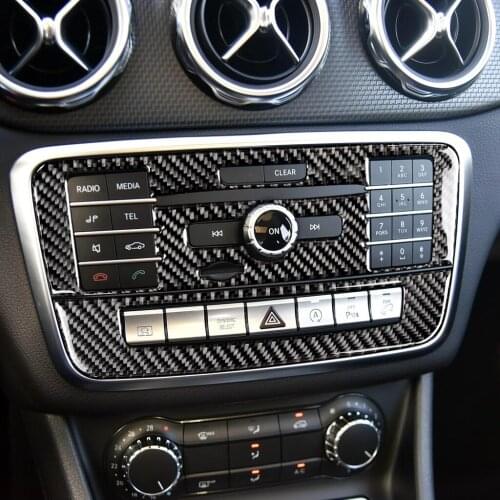 Carbon Fiber CD Air Conditioning Control Panel car Stickers cover For Mercedes W169 W245 W117 W156 A Class B Class CLA GLA