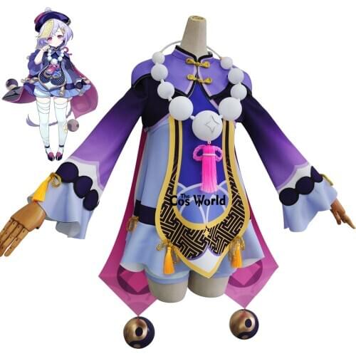 Genshin Impact Liyue Harbor Qiqi Dress Uniform Outfit Games Customize Cosplay Costumes