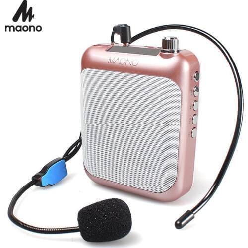 MAONO Voice Amplifier Portable Mini Speaker Wired Microphone for Teacher Coach Promotion Meeting Support TF U Disk Card
