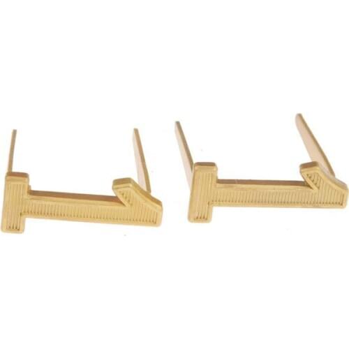 PAIR OF WWII GERMAN MILITARY NUMBER 1 METAL EPAULET BADGE GOLD