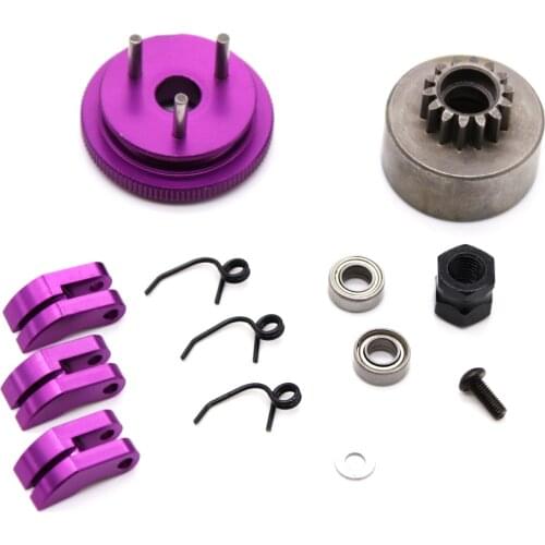 1 Set Clutch Bell 14T Gear Flywheel Assembly Clutch Shoes Springs Cone Engine Nut for 1/8 HSP HPI RC Car Parts