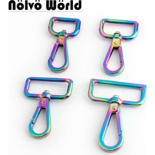10pcs 30pcs 13mm 19mm 25mm NEW Fashion Rainbow trigger snap hook metal swivel clasp lobster claws clasps