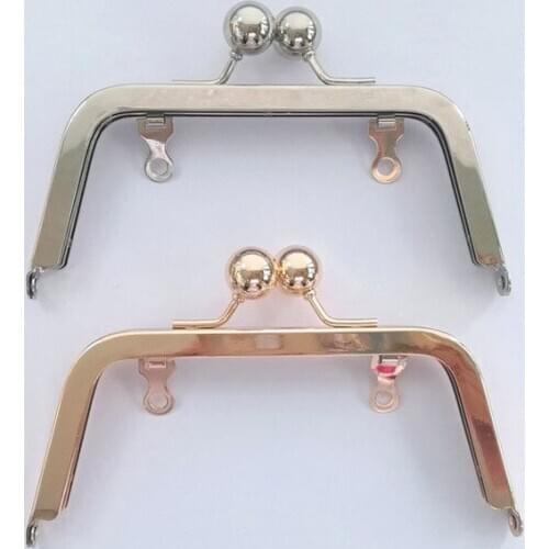 10PCS 14CM Metal Purse Frame Handle for Clutch Handbag Hinge DIY Kiss Clasp Lock Bronze Gold Rose Head Gold Bag Hardware